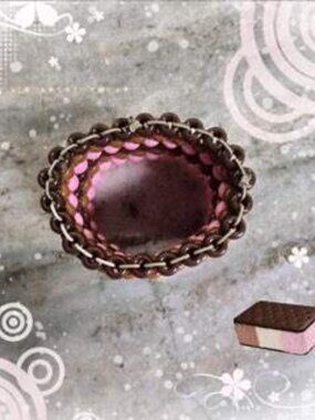 Brown and light pink kandi cuff